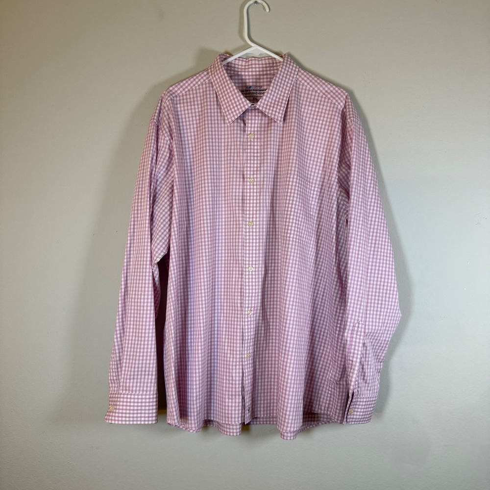 Vineyard Vines Mens XXL Gingham Button Down Long Sleeve Performance Shirt Pink
